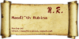 Masáth Rubina névjegykártya